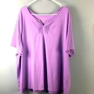Catherine’s TunicTop Sz 2X Women’s pull over lavender short sleeve